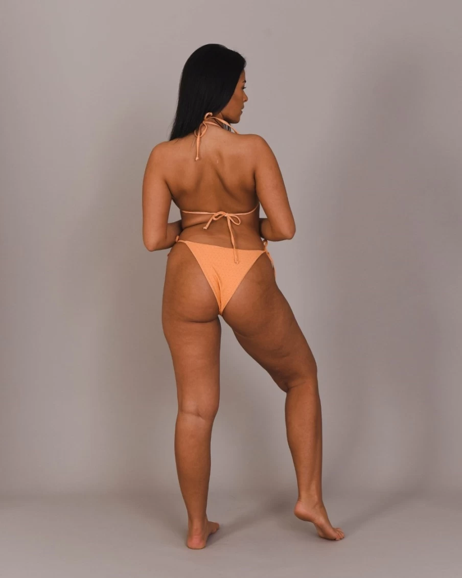 OOSC Women's Tangerine Triangle Bikini Top - Citrus Squeeze Design