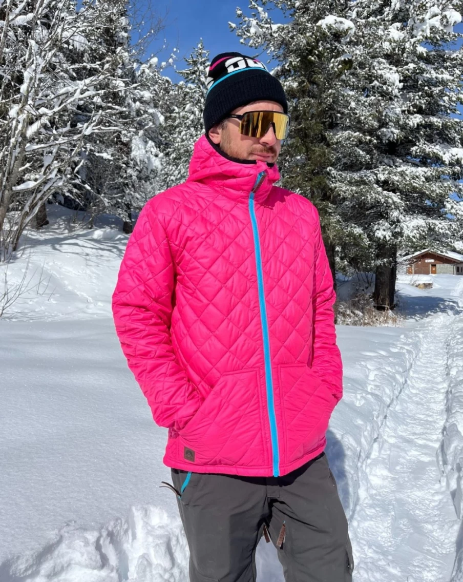 OOSC Men's Pink Glacier Thermolite® Insulated Winter Jacket for Cold Weather