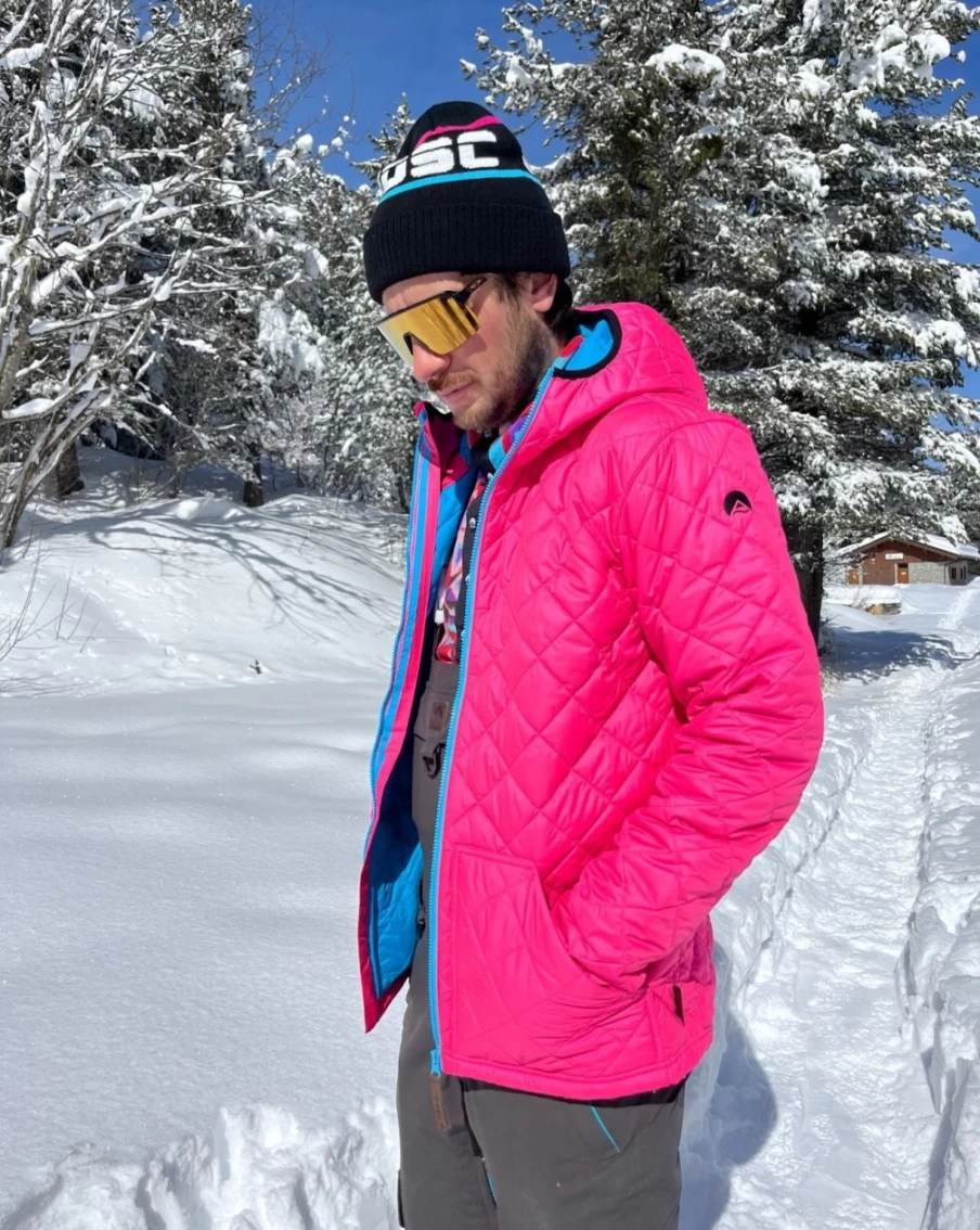 OOSC Men's Pink Glacier Thermolite® Insulated Winter Jacket for Cold Weather