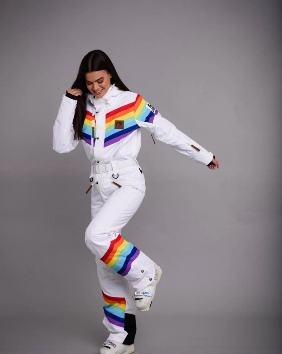 OOSC Women's Rainbow Road Ski Suit - Waterproof Winter Sports Jacket & Pants Set for Skiing & Snowboarding
