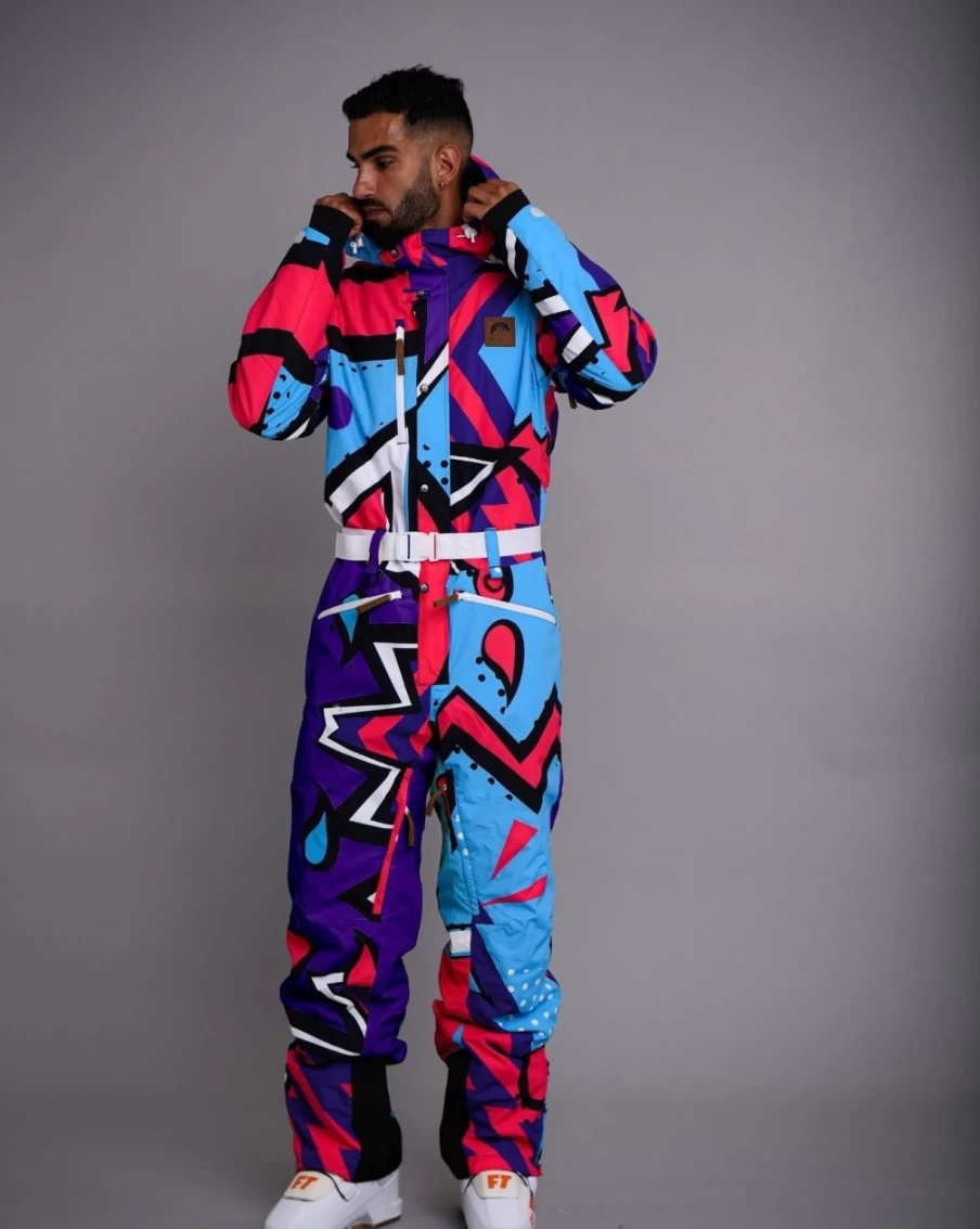 OOSC Men's Fresh Prince Ski Suit - Waterproof Winter Snowsuit for Men & Unisex