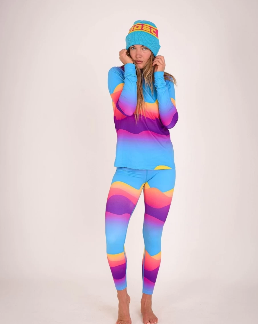 OOSC Women's Mambo Sunset Thermal Base Layer Leggings for Cold Weather
