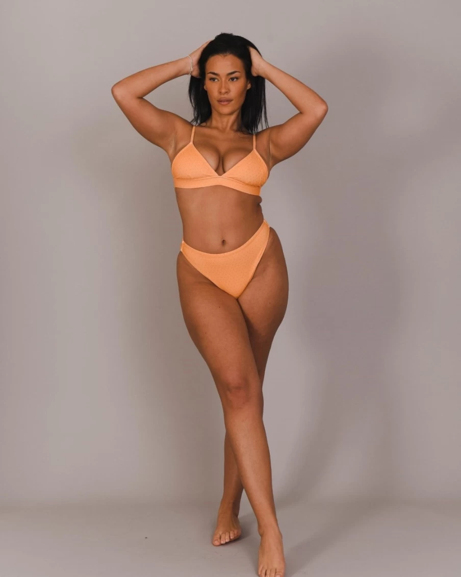 OOSC Women's Tangerine Squeeze High-Waisted Bikini Bottoms - Mile High Cut Swimwear
