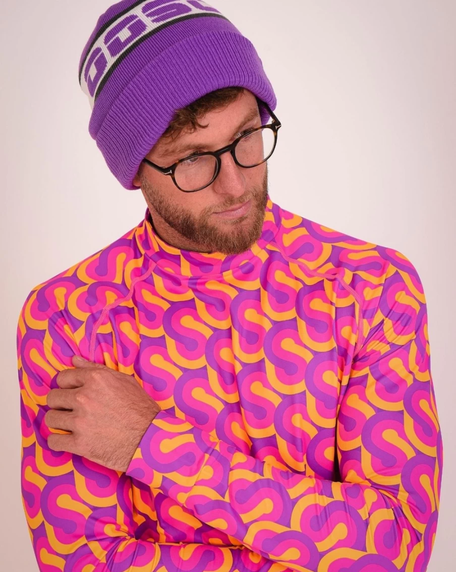 OOSC Men's Apres Beanie - Purple, White, Grey Winter Skull Cap for Cold Weather