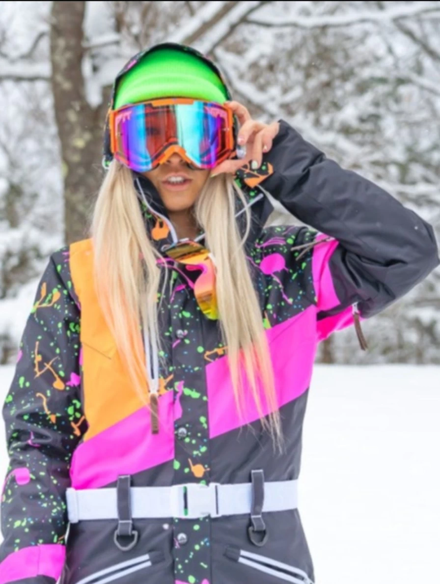 OOSC Women's Retro Ski Suit - 90s Inspired Clueless Style Winter Outfit