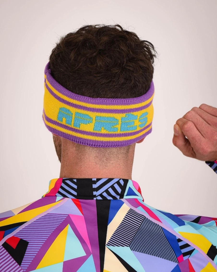 OOSC Men's Apres Ski Headband - Purple, Blue, Yellow Winter Beanie for Cold Weather