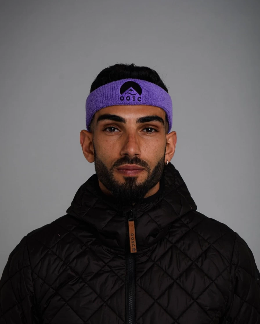 OOSC Men's Fluorescent Purple Headband - Stretchable Sport Band for Running & Workouts