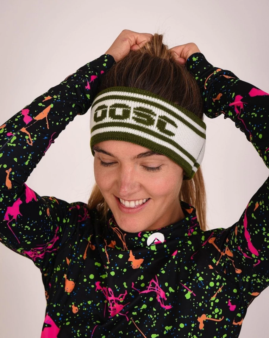 OOSC Men's Apres Headband - Khaki & White Winter Beanie for Men