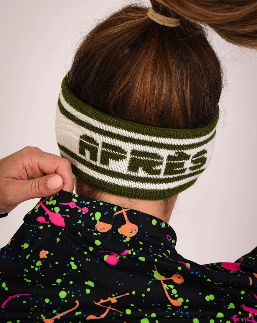 OOSC Men's Apres Headband - Khaki & White Winter Beanie for Men
