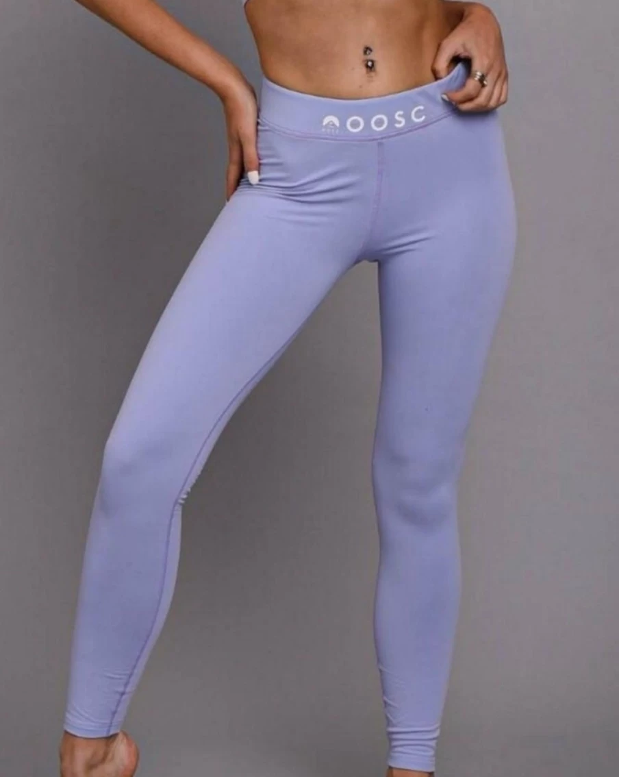 OOSC Women's Pastel Purple Baselayer Leggings - Soft High-Waisted Yoga Pants for Workout & Comfort