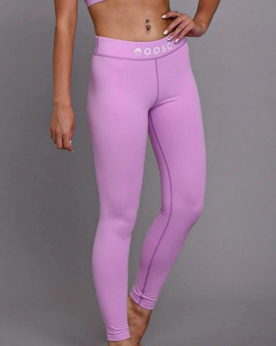 OOSC Women's Pastel Pink Baselayer Leggings - Soft Comfortable Stretchy Workout Yoga Pants