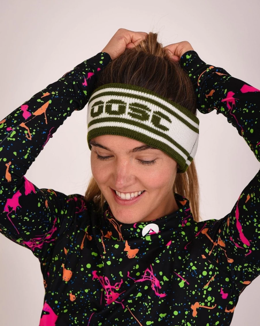 OOSC Unisex Apres Headband - Khaki & White Stylish Comfort for All
