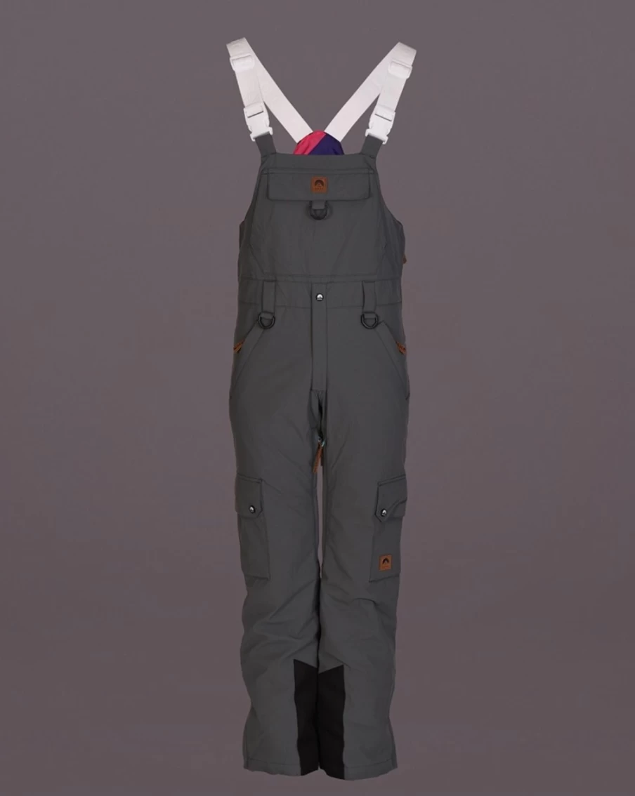 OOSC Men's Ski & Snowboard Bib Pants - Waterproof Winter Snow Pants for Men, Grey