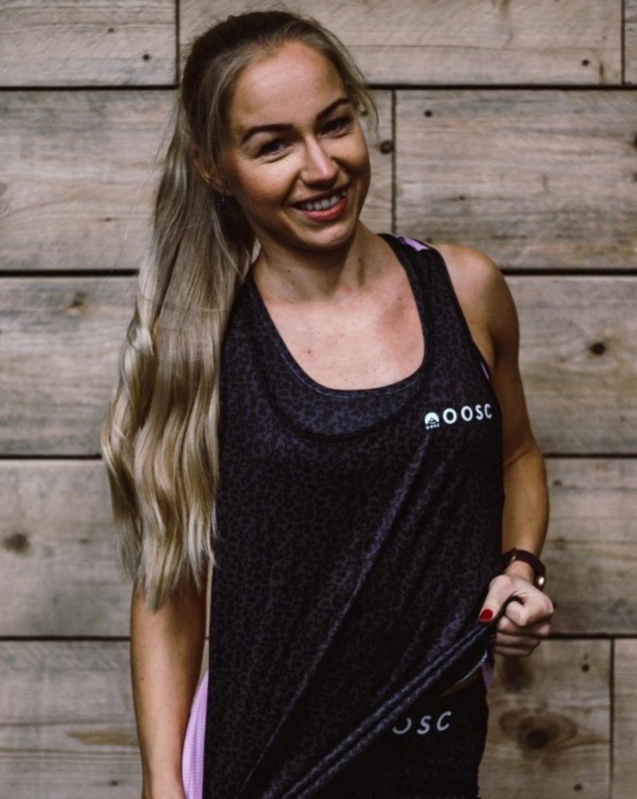 OOSC Women's Leopard Print Workout Vest - Stylish Gym Tank Top for Fitness & Training