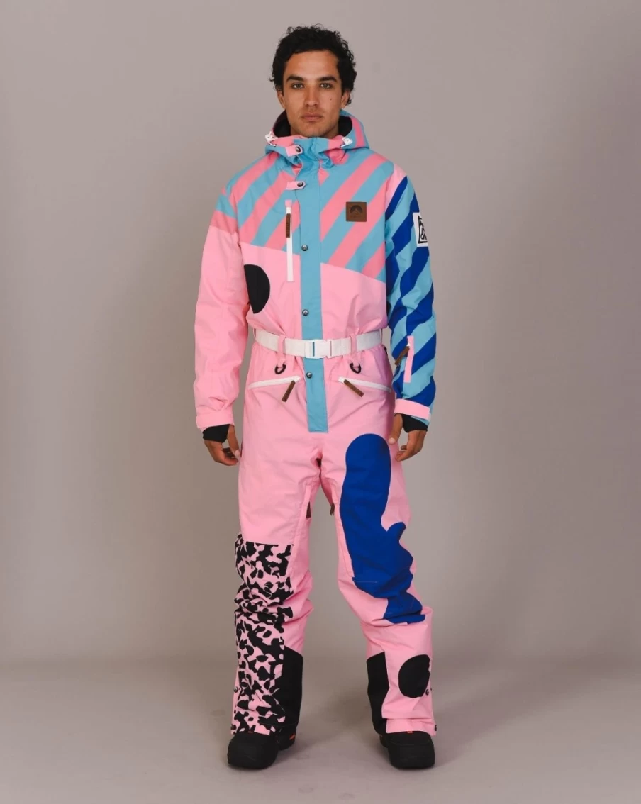 OOSC Men's Pink Ski Suit - Penfold In Pink Winter Sports Outfit