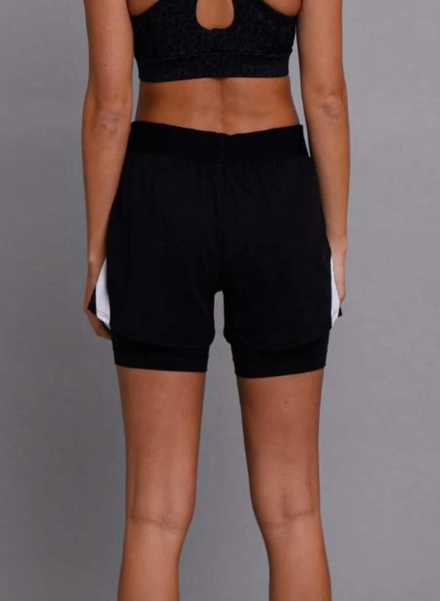 OOSC Women's 2-in-1 Booty Gym Shorts - Black Workout Shorts for Women