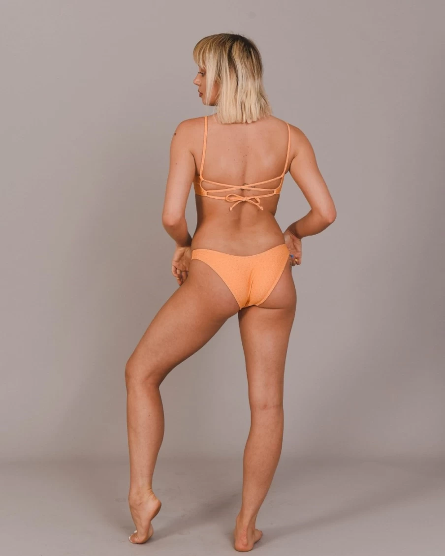 OOSC Women's Brazilian Bikini Bottoms - Tangerine Squeeze Cheeky Swimwear