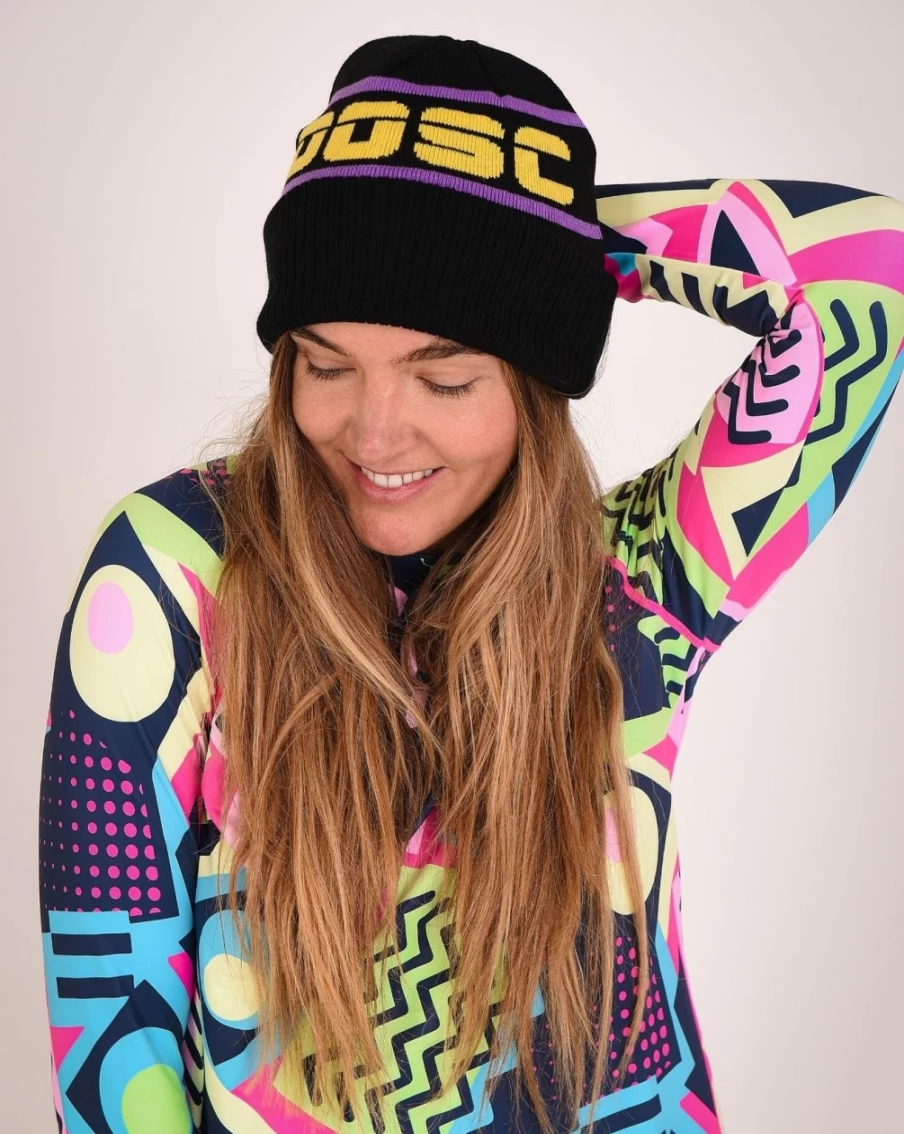 OOSC Men's Apres Beanie - Black, Purple, Yellow Winter Skull Cap for Cold Weather